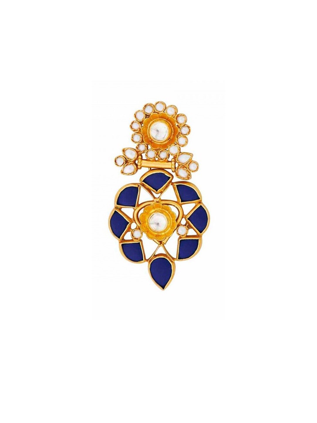 

ahilya 92.5 Sterling Silver 24 K Gold-Plated Beaded Brooch, White