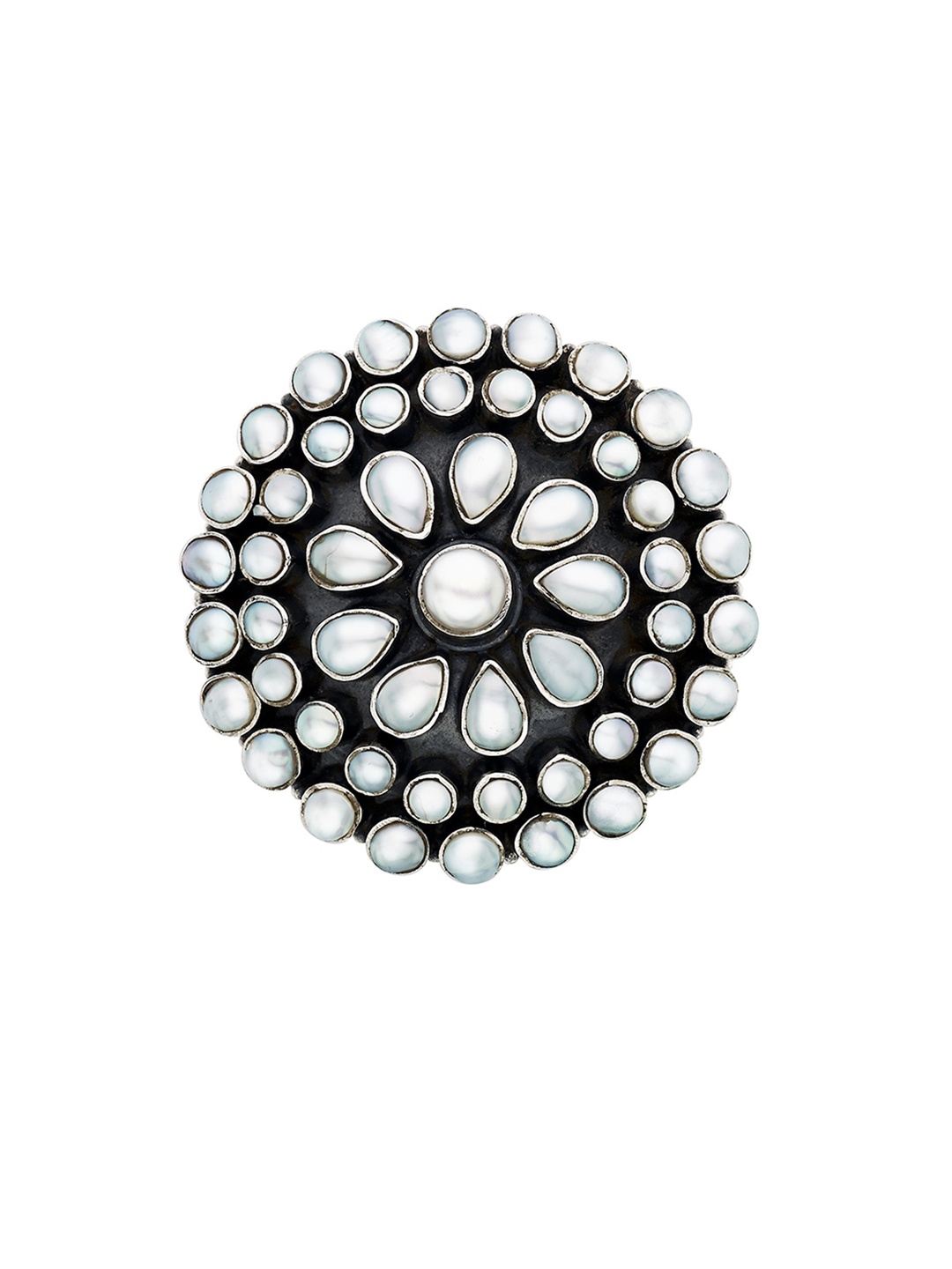 

ahilya 92.5 Sterling Silver Beaded Brooch, White