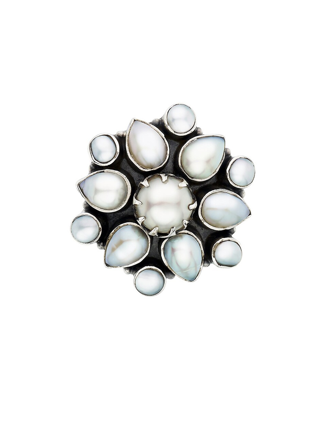 

ahilya 92.5 Sterling Silver Pearls Beaded Brooch