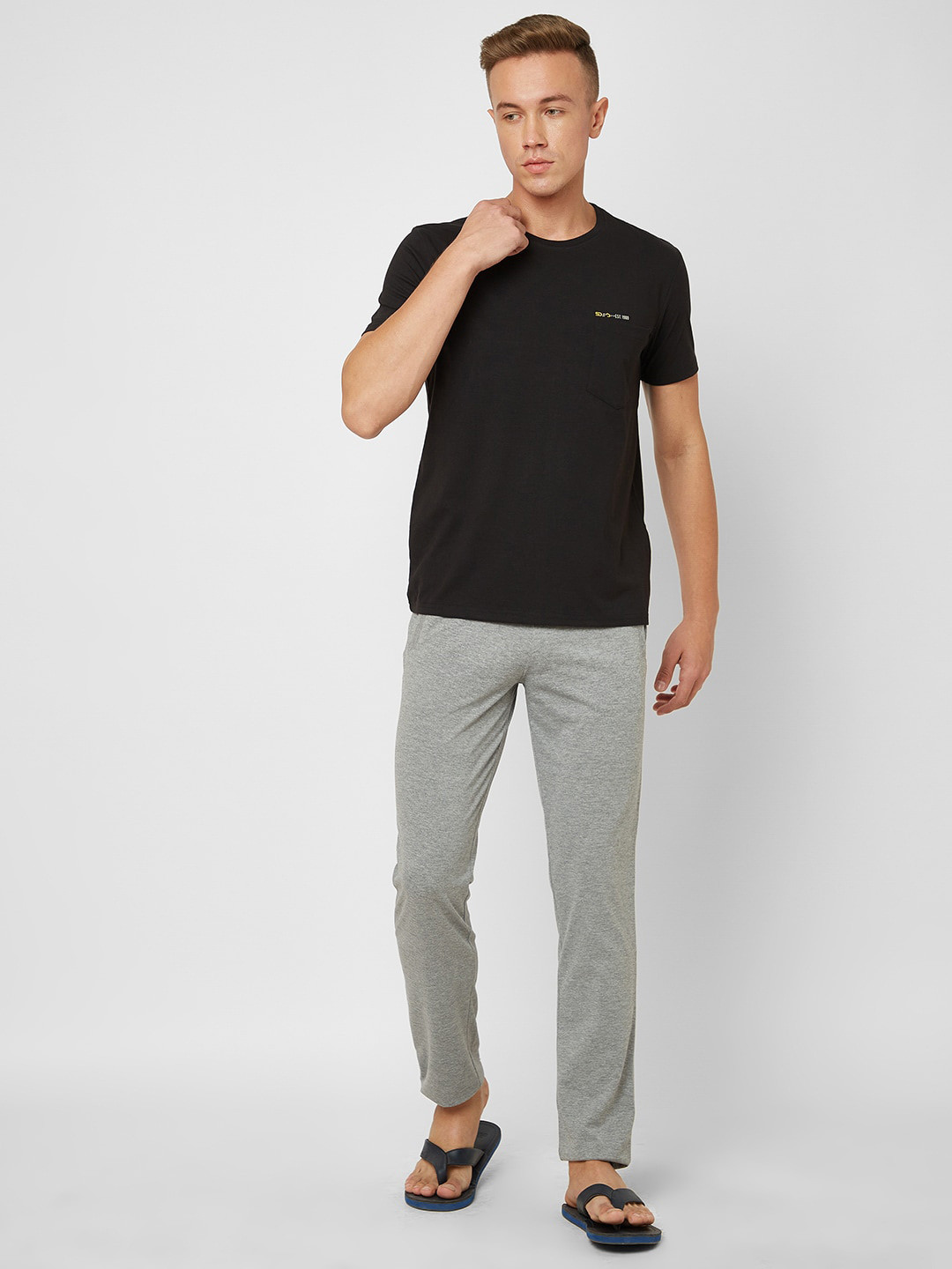 

Sweet Dreams Round Neck Night Suit, Black