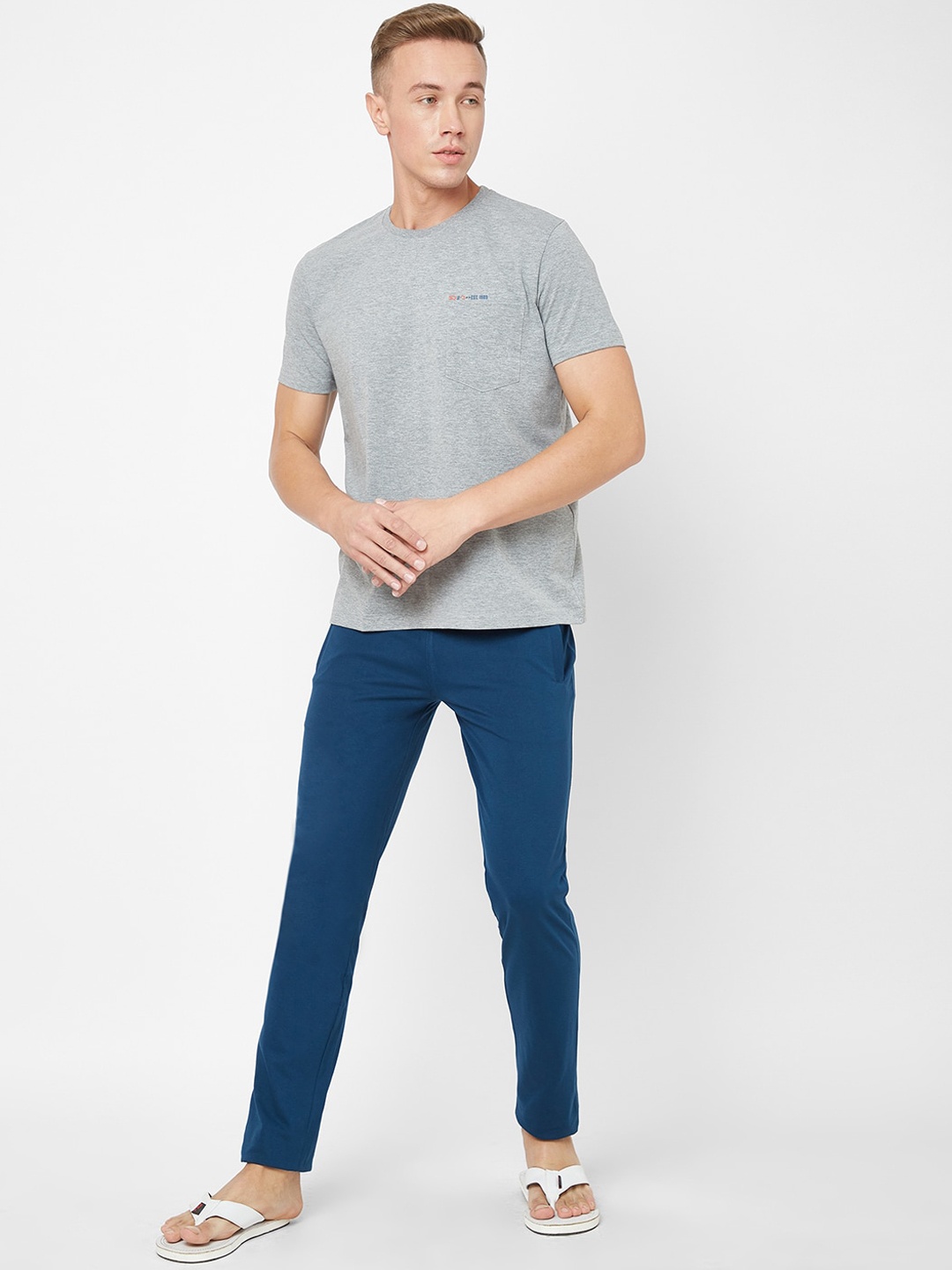 

Sweet Dreams Round Neck Night Suit, Grey