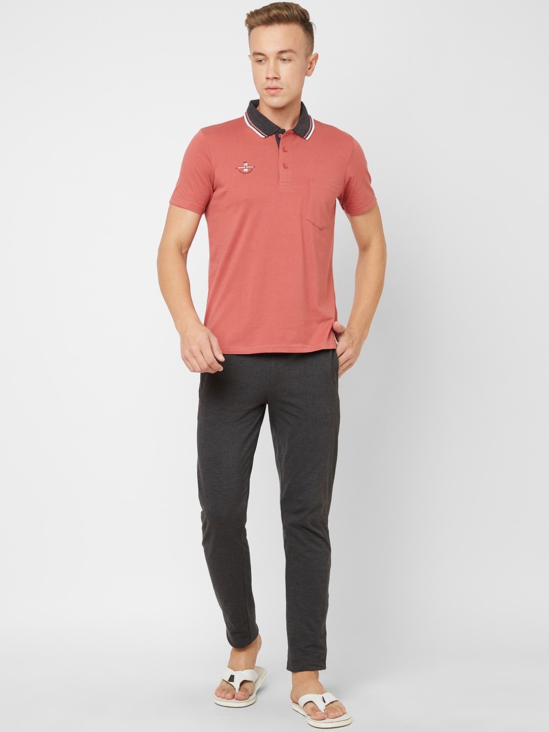 

Sweet Dreams Shirt Collar Night Suit, Red