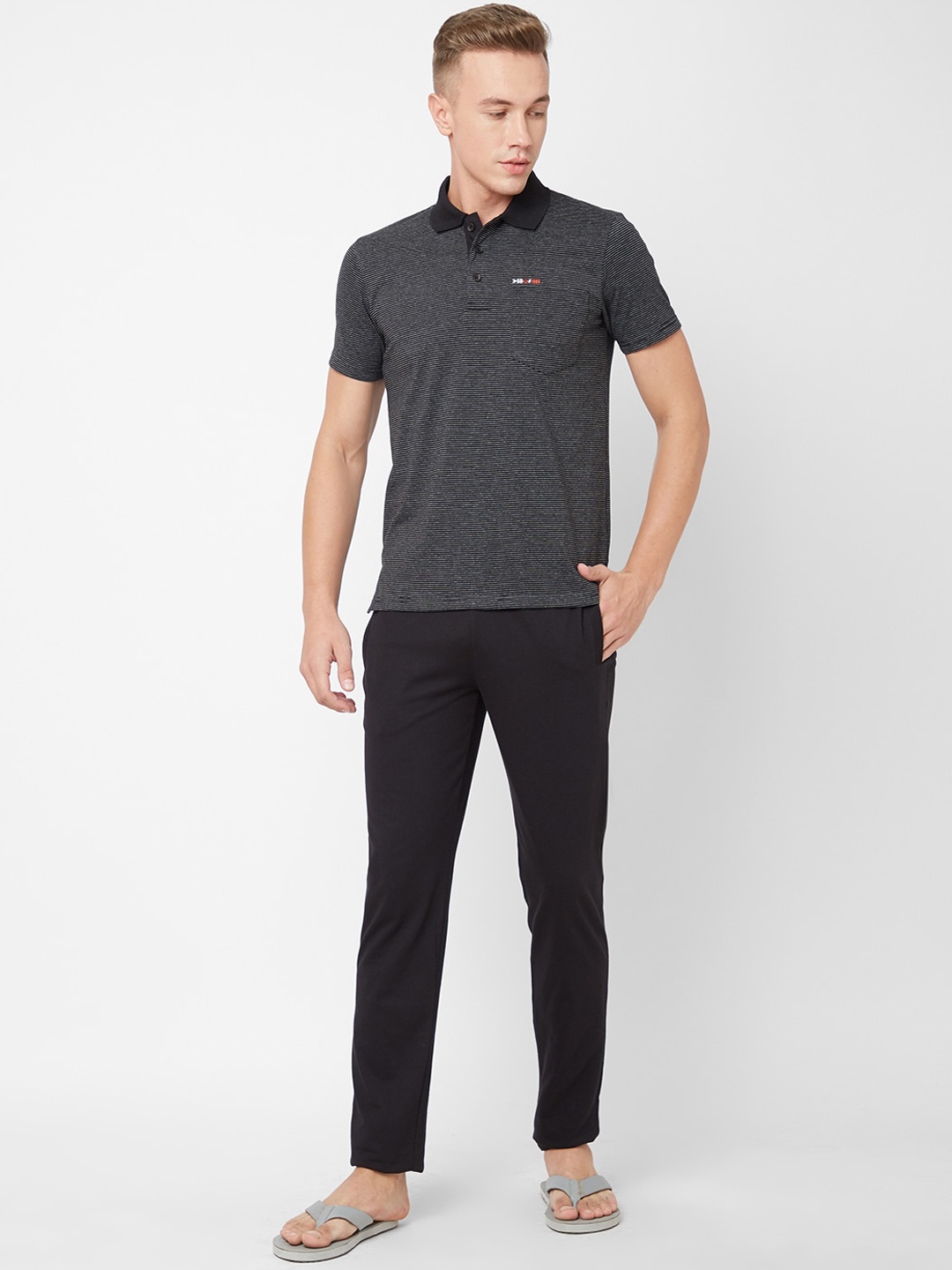 

Sweet Dreams Shirt Collar Night Suit, Black