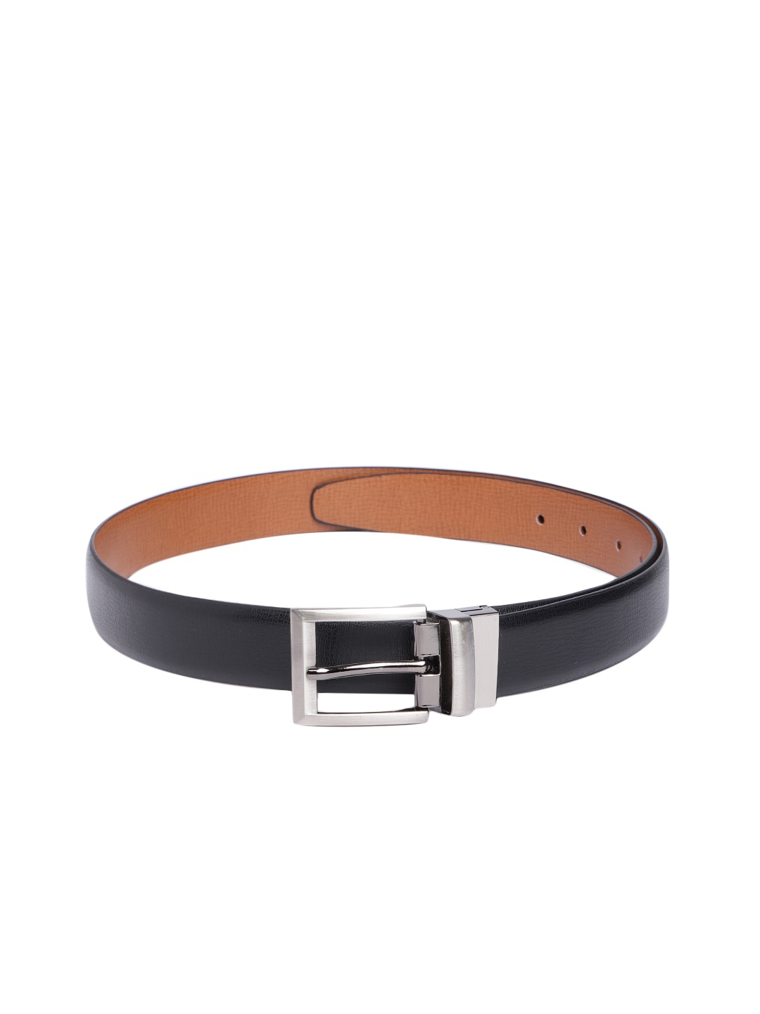 

CRUSSET Men Synthetic Leather Reversible Formal Belt, Black