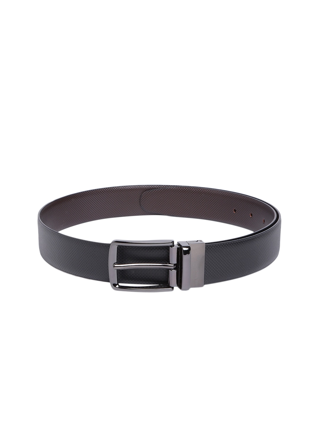 

CRUSSET Men Synthetic Leather Reversible Formal Belt, Black