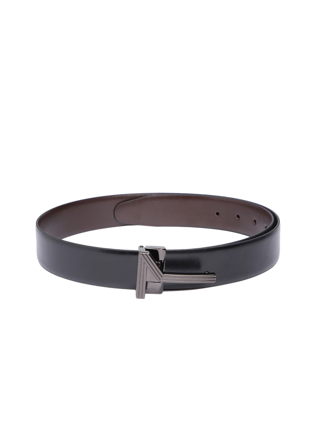 

CRUSSET Men PU Reversible Formal Belt, Black
