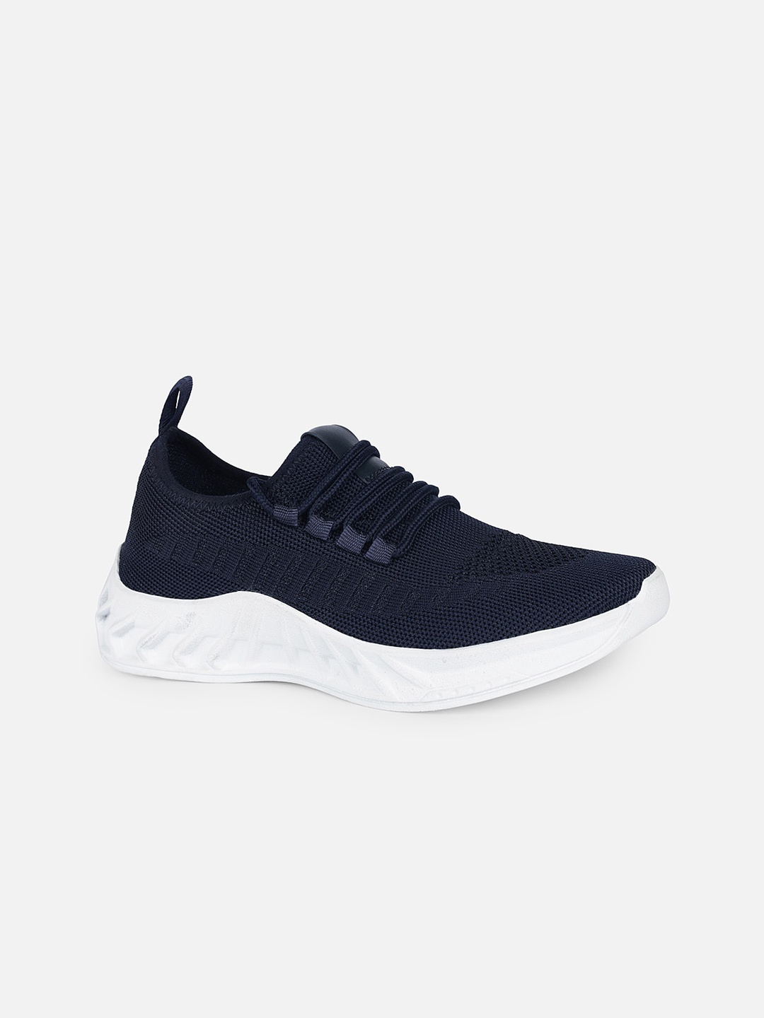

Tokyo Talkies Women Woven Design Comfort Insole Textile Contrast Sole Sneakers, Navy blue