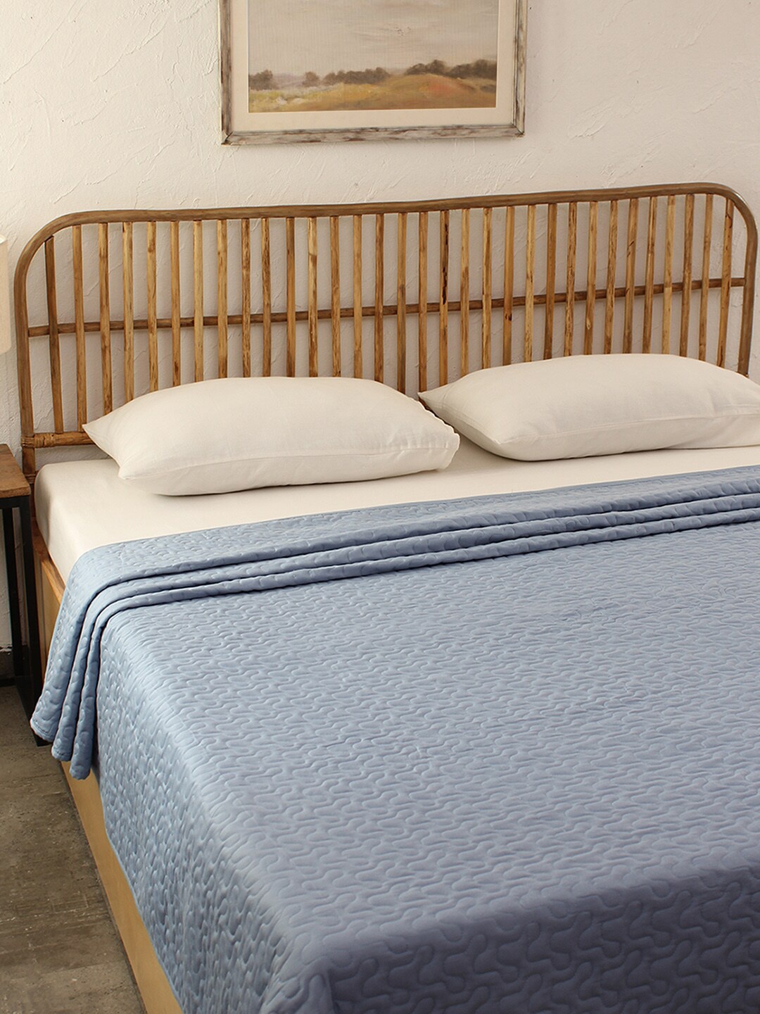 

House This Myosotis Cloudy Blue Self-Designed Pure Cotton Double Queen Bedcover
