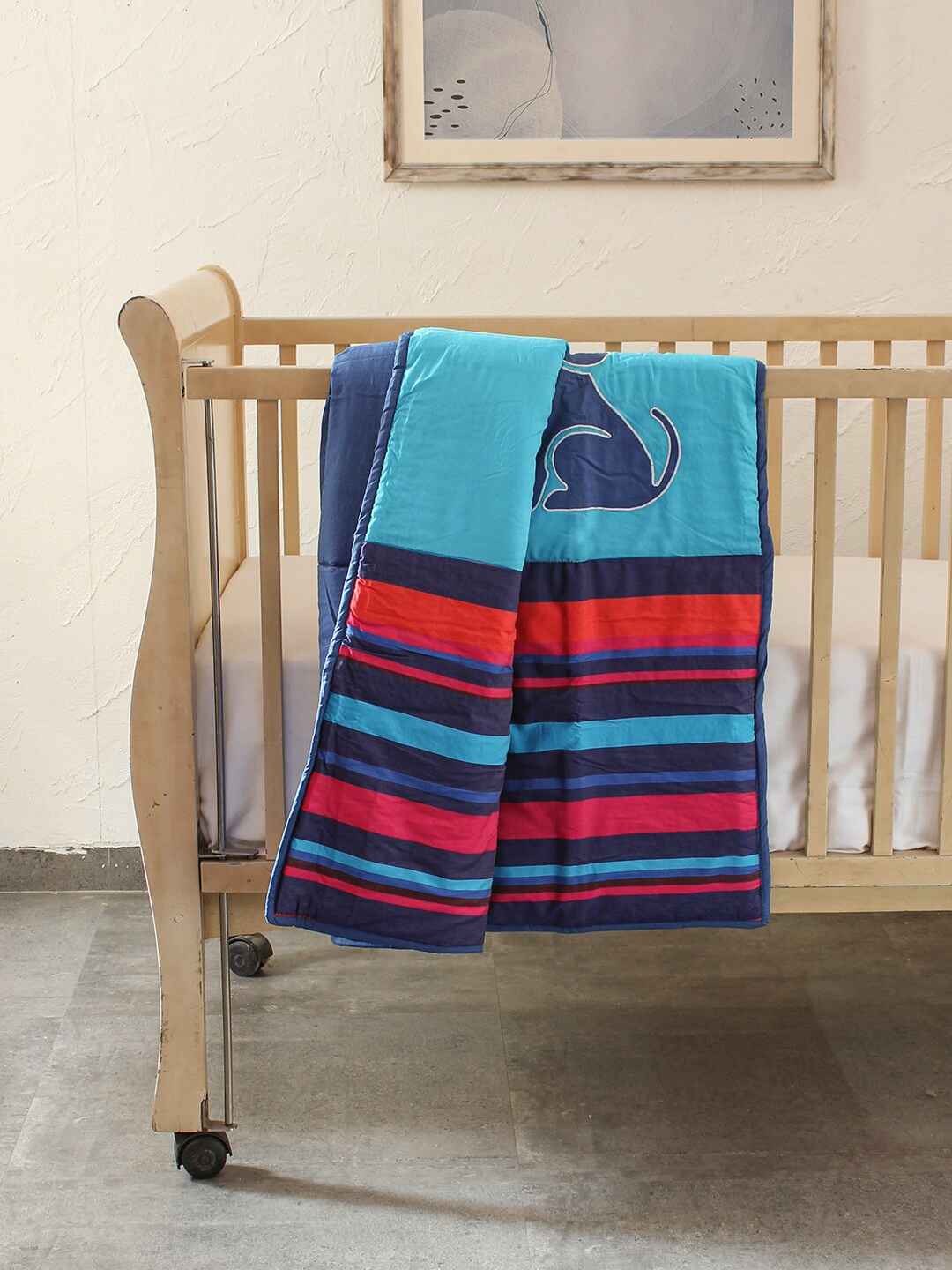 

House This Blue & Red The Best Friend Kids Blue & Red Printed Bedcover