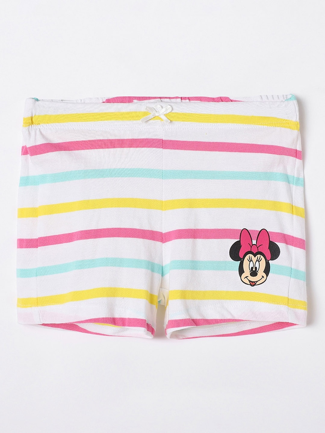 

Juniors by Lifestyle Girls Minnie Mouse Striped Cotton Shorts, White