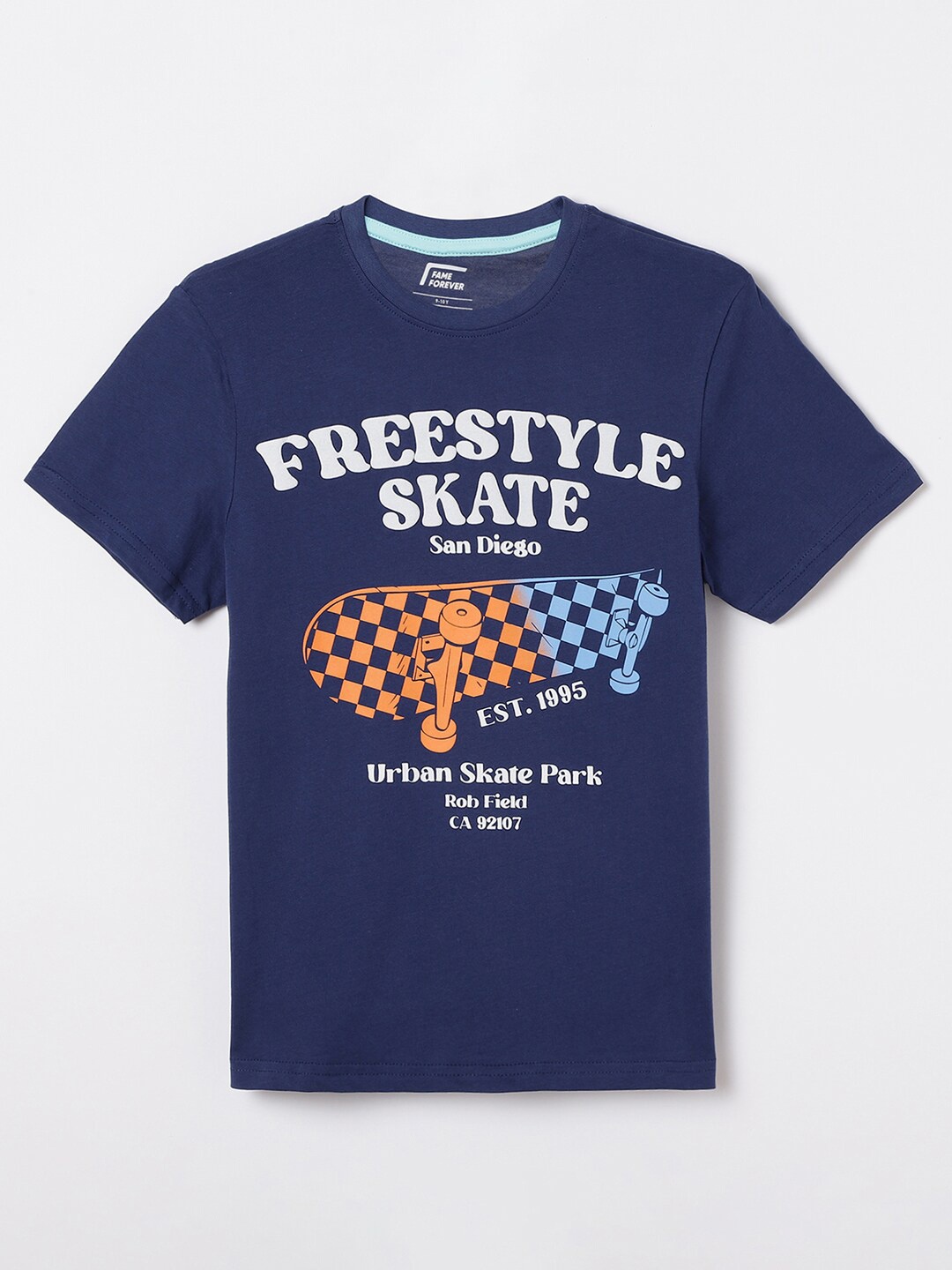 

Fame Forever by Lifestyle Boys Typography Printed Cotton T-shirt, Blue