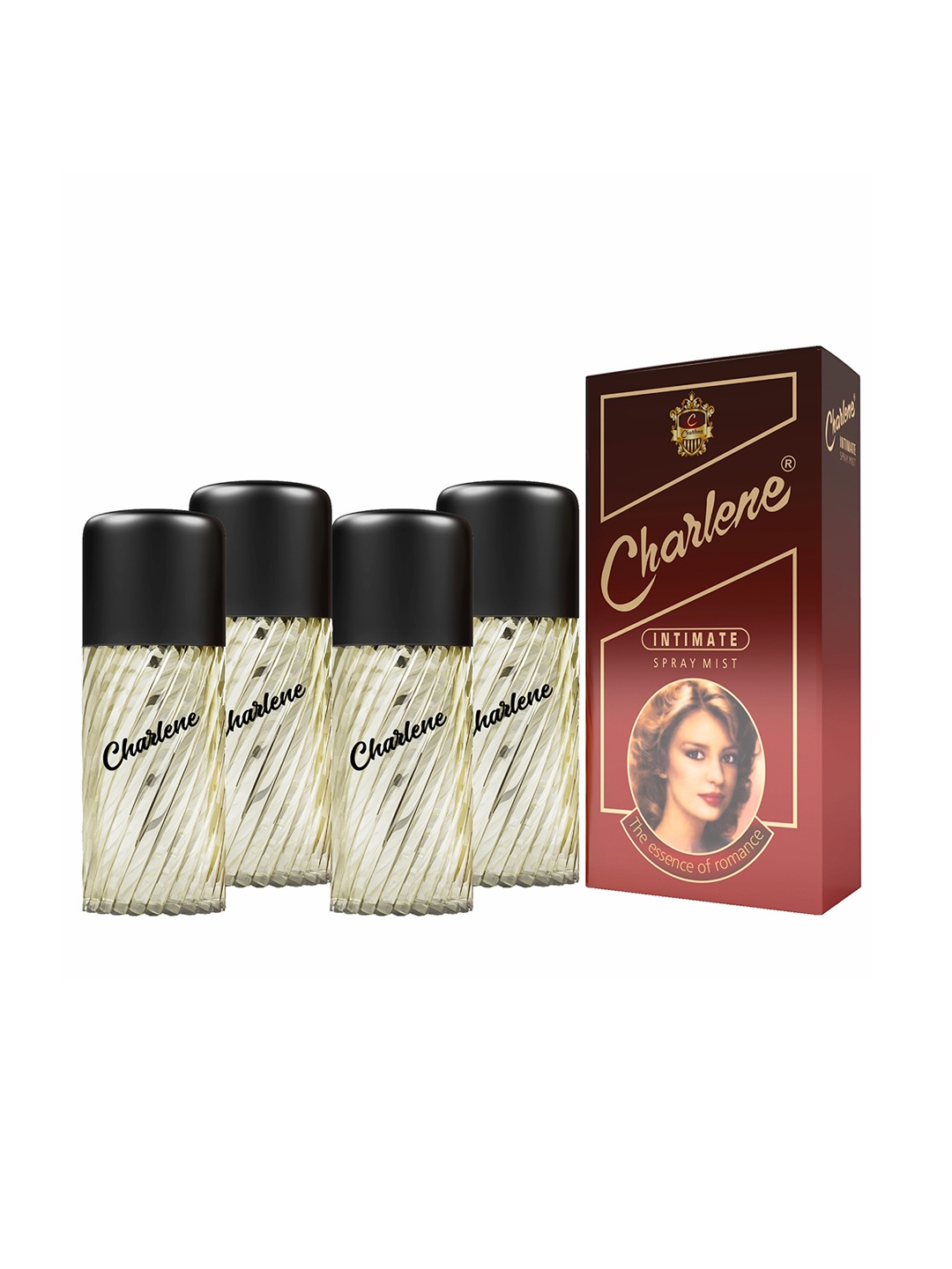 

CHARLENE Set of 4 Intimate Long Lasting Spray Perfume Mist - 50 ml Each, Transparent
