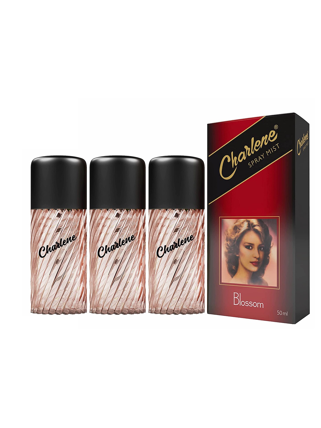 

CHARLENE Set of 3 Blossom Long Lasting Spray Perfume Mist - 50 ml Each, Multi