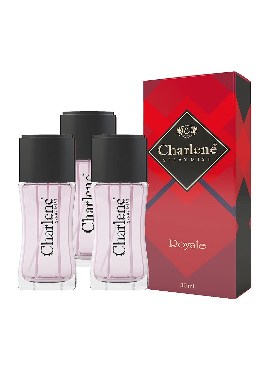 

CHARLENE Set of 3 Royale Long Lasting Spray Perfume Mist - 30 ml Each, Red