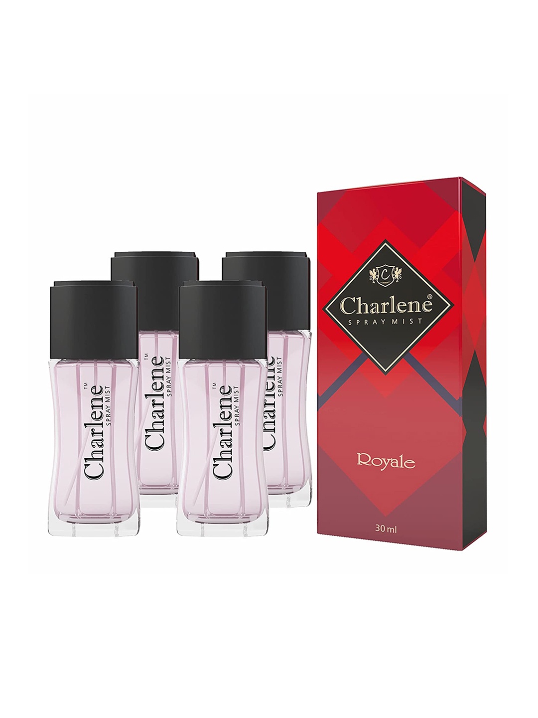 

CHARLENE Set of 4 Royale Long Lasting Spray Perfume Mist - 30 ml Each, Purple