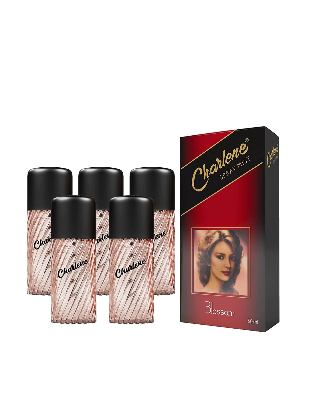 

CHARLENE Set of 5 Blossom Long Lasting Spray Perfume Mist - 50 ml Each, Multi