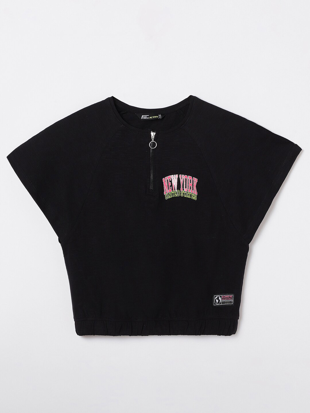 

Fame Forever by Lifestyle Batwing Sleeves Boxy Top, Black