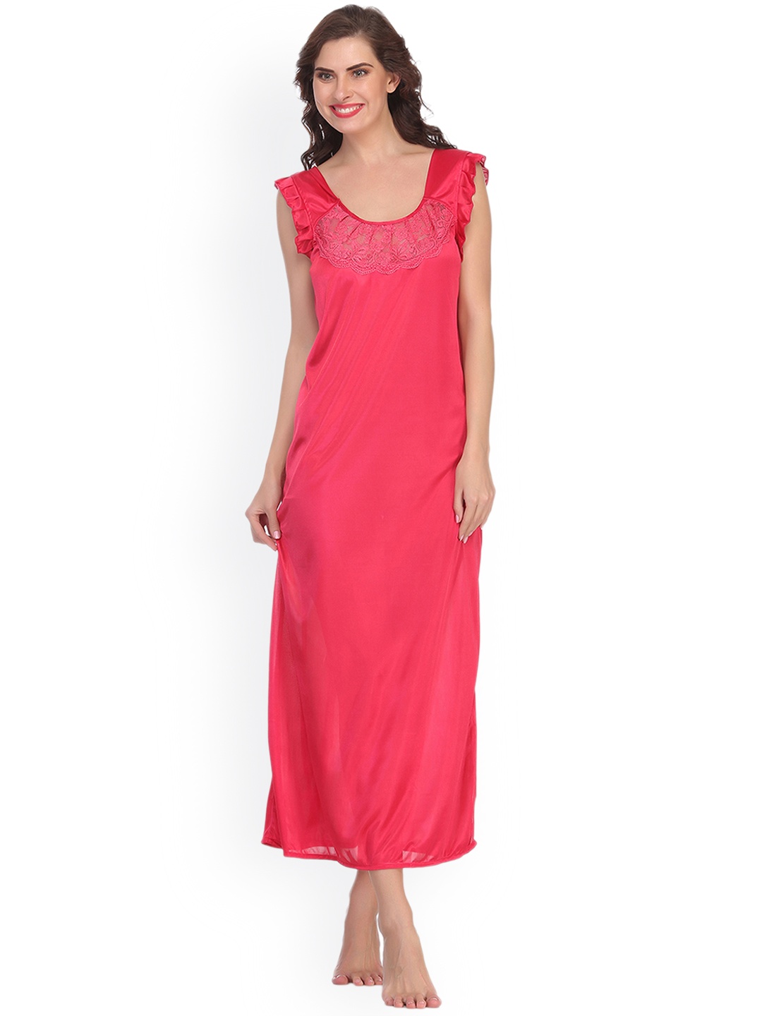 

Clovia Pink Satin Nightdress