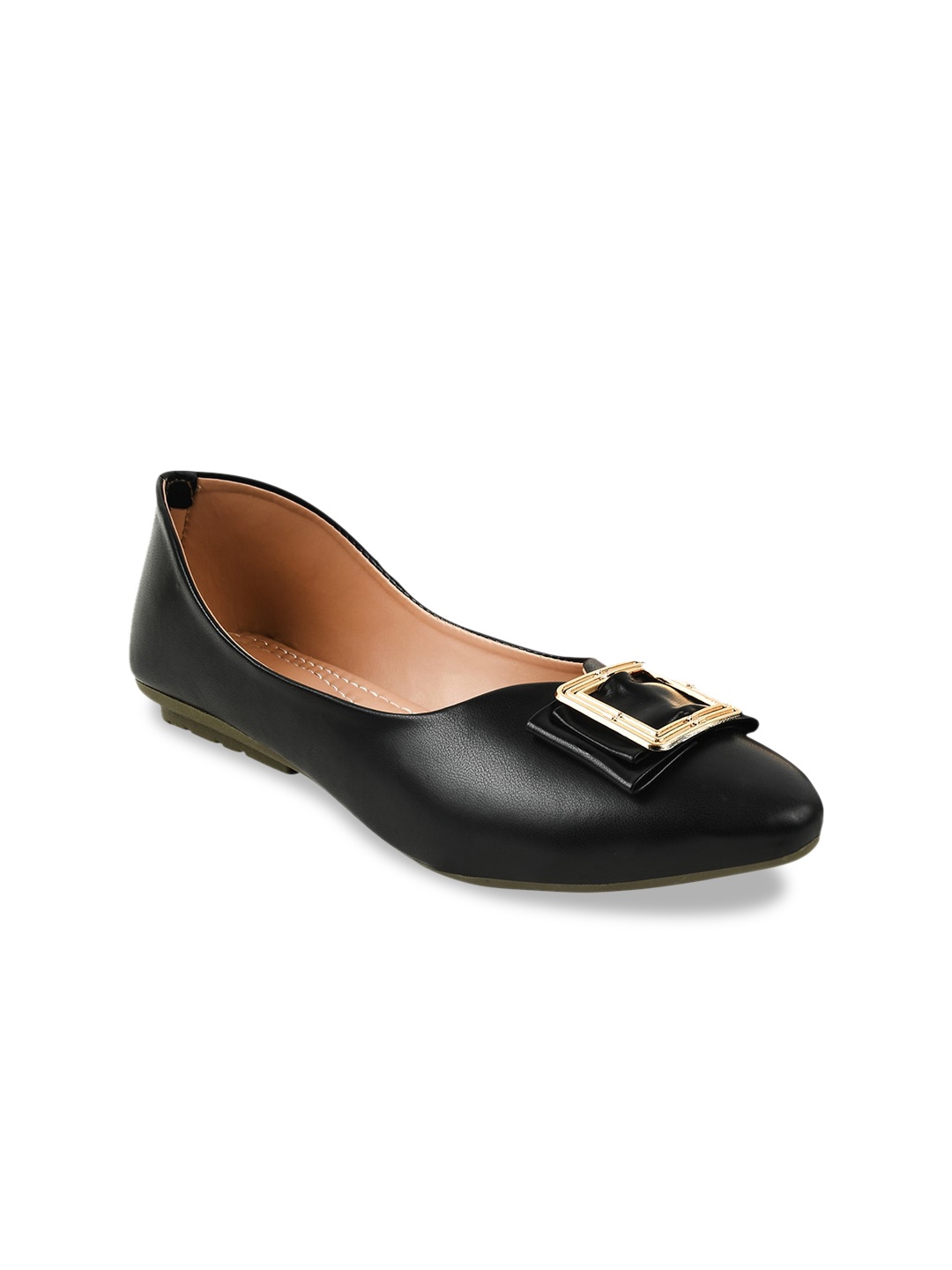 

Try Me Embellished Pointed Toe Ballerinas, Black