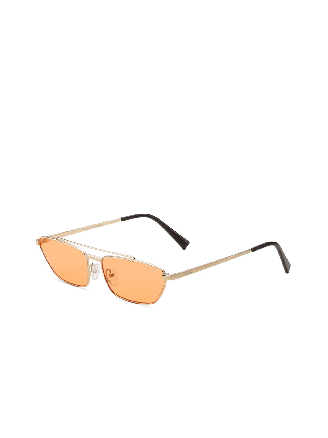 

IRUS by IDEE Full Rim Rectangle Sunglasses with UV Protected Lens IRS1030C13SG-Gold, Orange