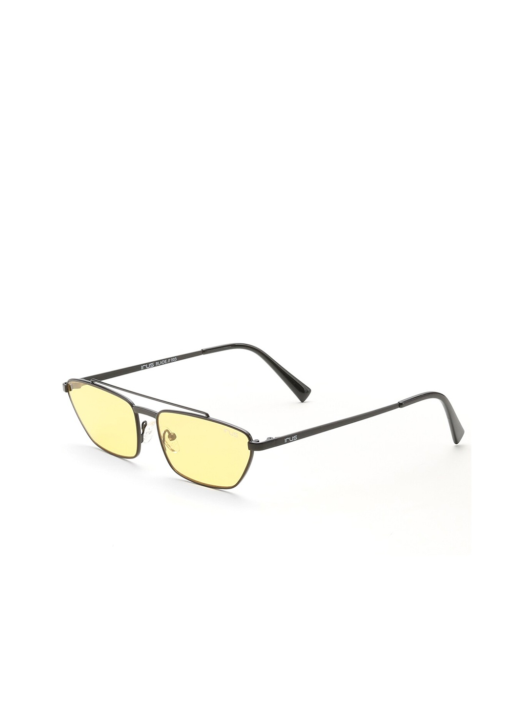 

IRUS by IDEE Rectangle Sunglasses with UV Protected Lens IRS1030C6SG, Yellow