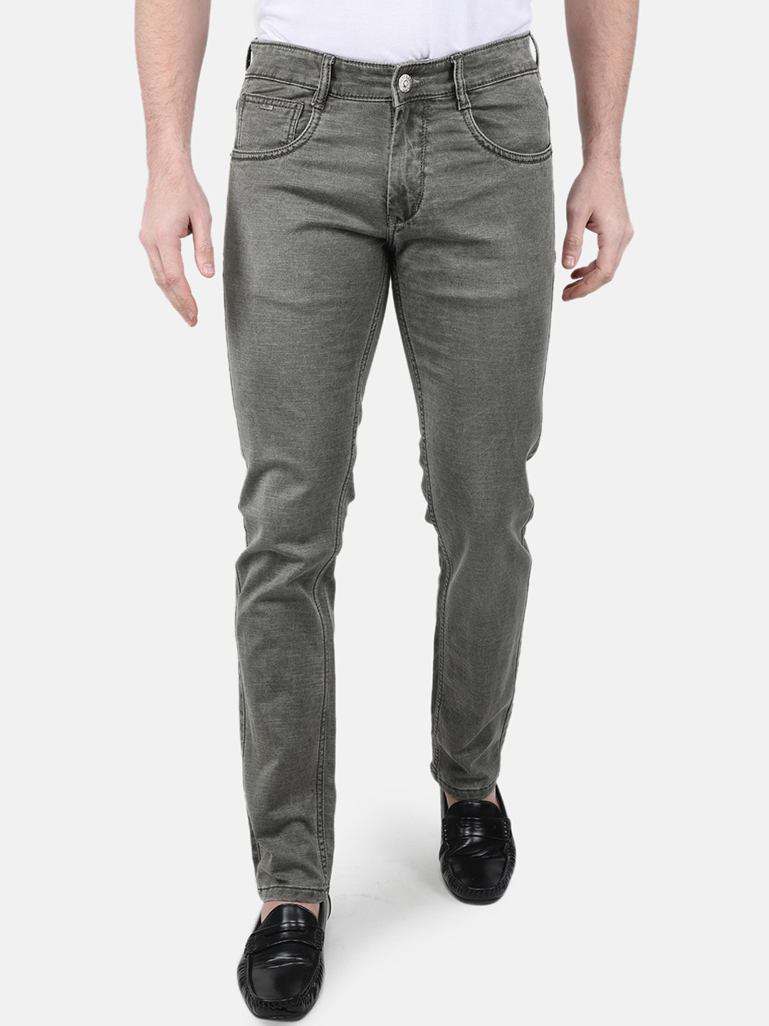 

Monte Carlo Men Slim Fit Heavy Fade Stretchable Jeans, Grey