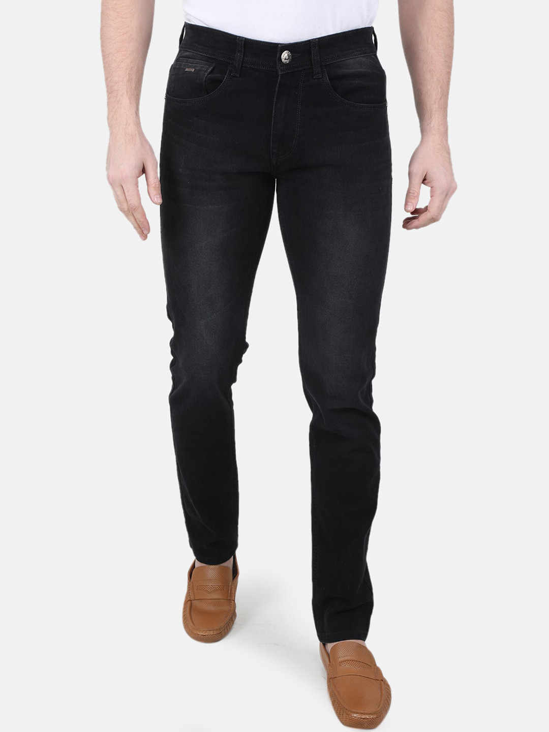 

Monte Carlo Men Regular-Fit Light Fade Stretchable Jeans, Black