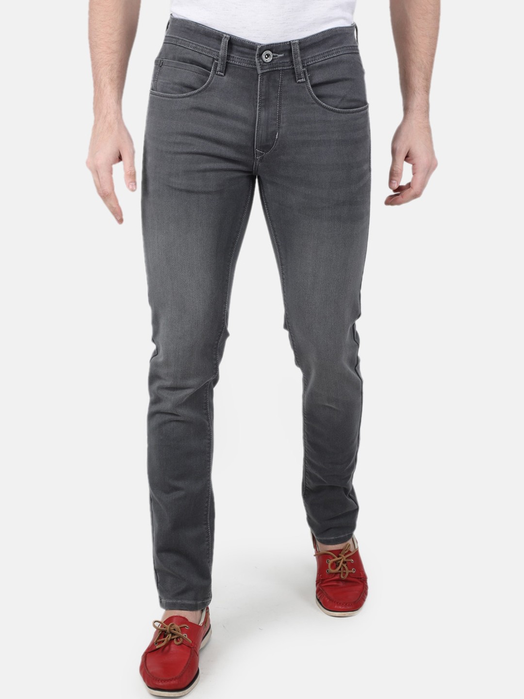 

Monte Carlo Men Regular-Fit Light Fade Stretchable Jeans, Charcoal
