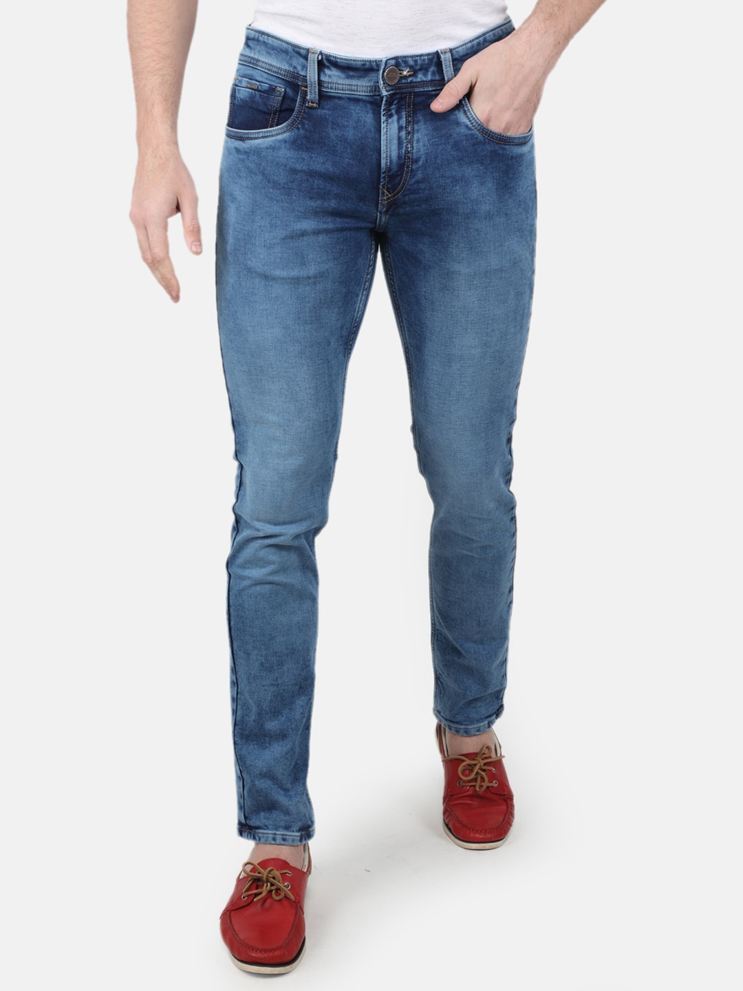 

Monte Carlo Men Regular-Fit Heavy Fade Stretchable Jeans, Blue