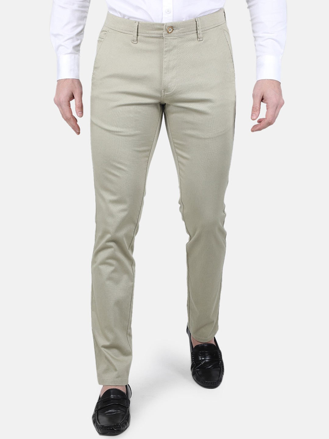 

Monte Carlo Men Regular Fit Formal Trousers, Green