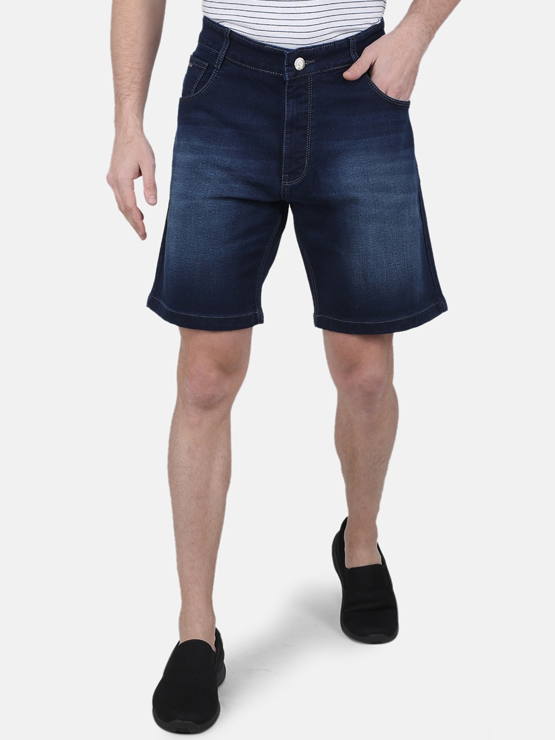 

Monte Carlo Men Washed Denim Shorts, Blue