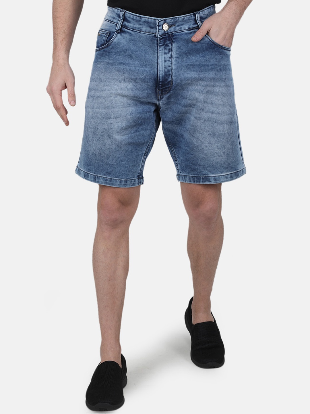 

Monte Carlo Men Washed Denim Shorts, Blue