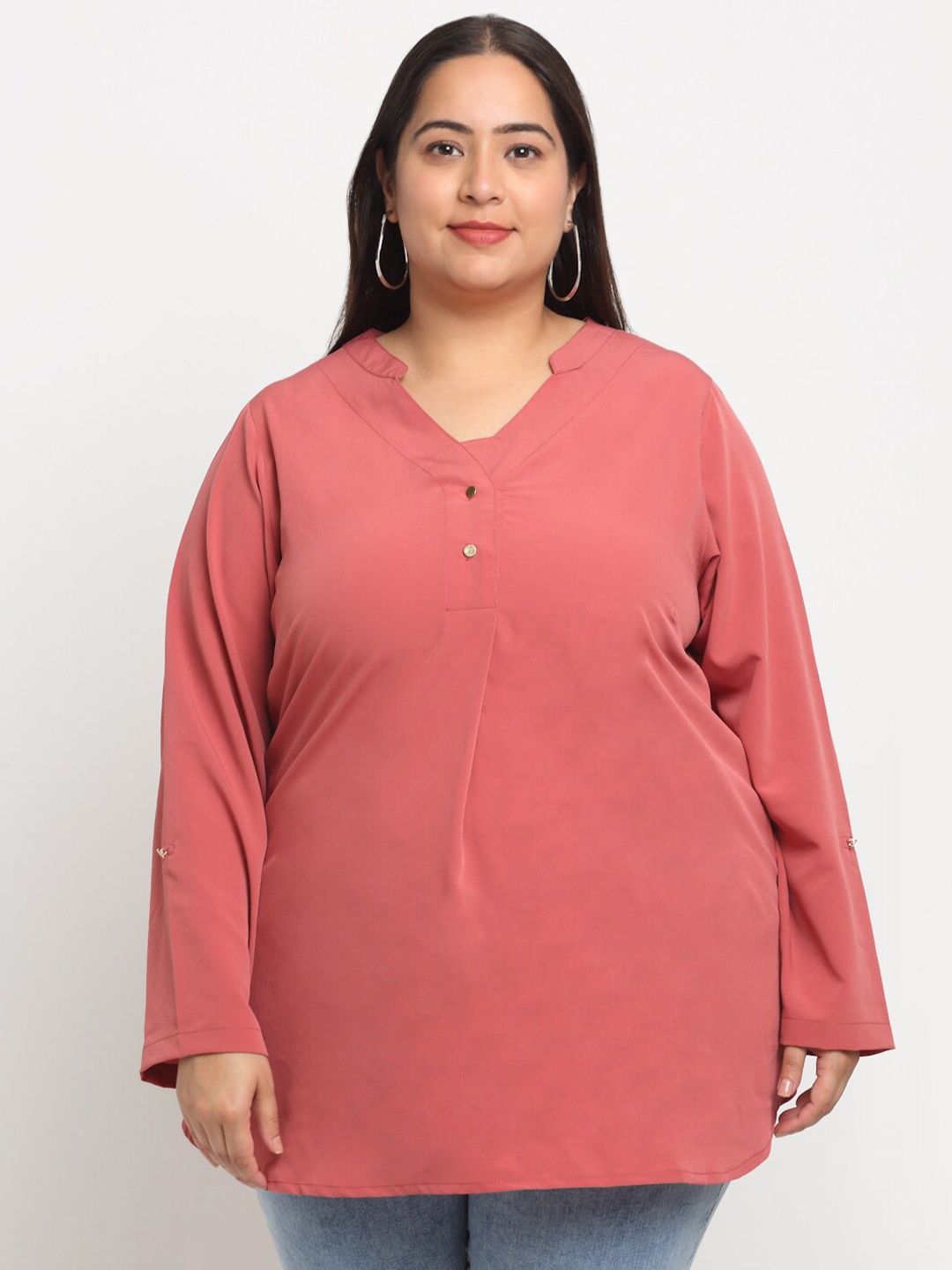 

plusS Plus Size Longline Top, Rose