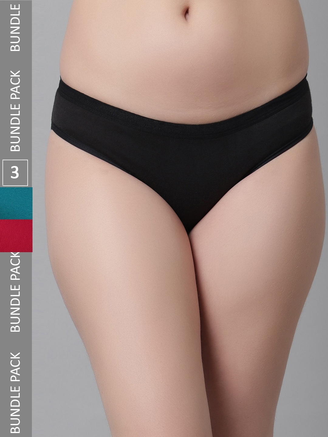 

KEX Women Pack Of 3 Cotton Hipster Briefs, Black