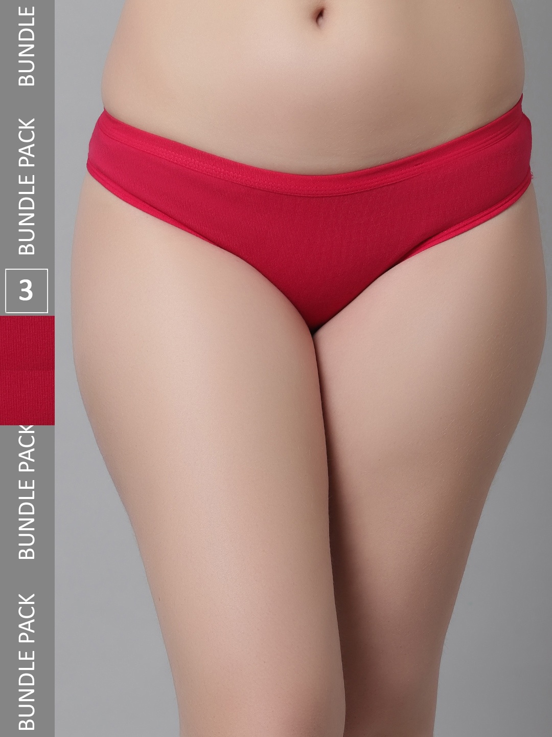 

KEX Women Pack Of 3 Pure Cotton Hipster Briefs, Pink
