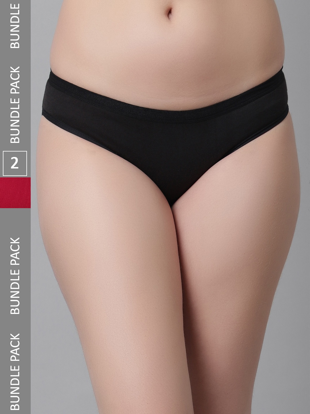 

KEX Women Pack Of 2 Pure Cotton Hipster Briefs, Black