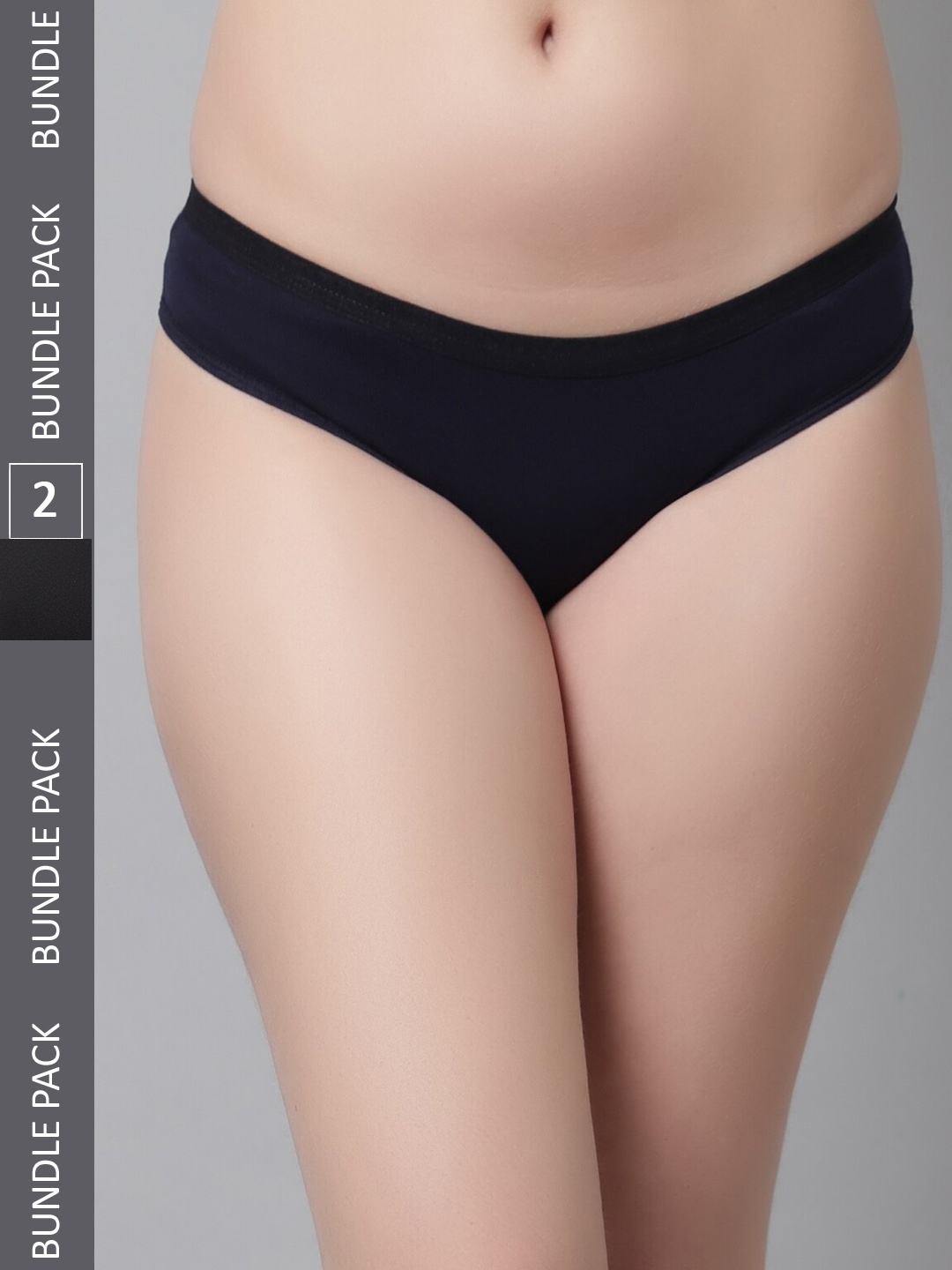 

KEX Women Pack Of 2 Pure Cotton Hipster Briefs, Black
