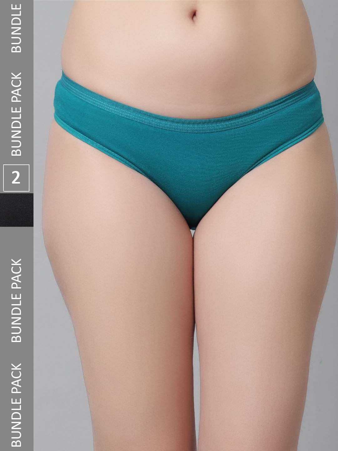 

KEX Women Pack Of 2 Cotton Hipster Briefs, Black