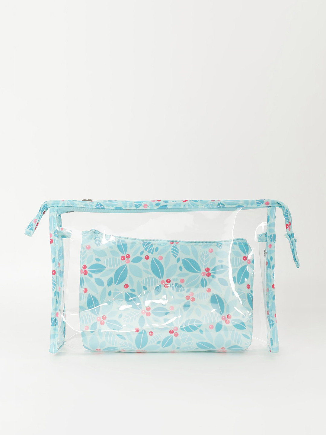 

Ginger by Lifestyle Set of 2 Floral Printed Pouch, Blue