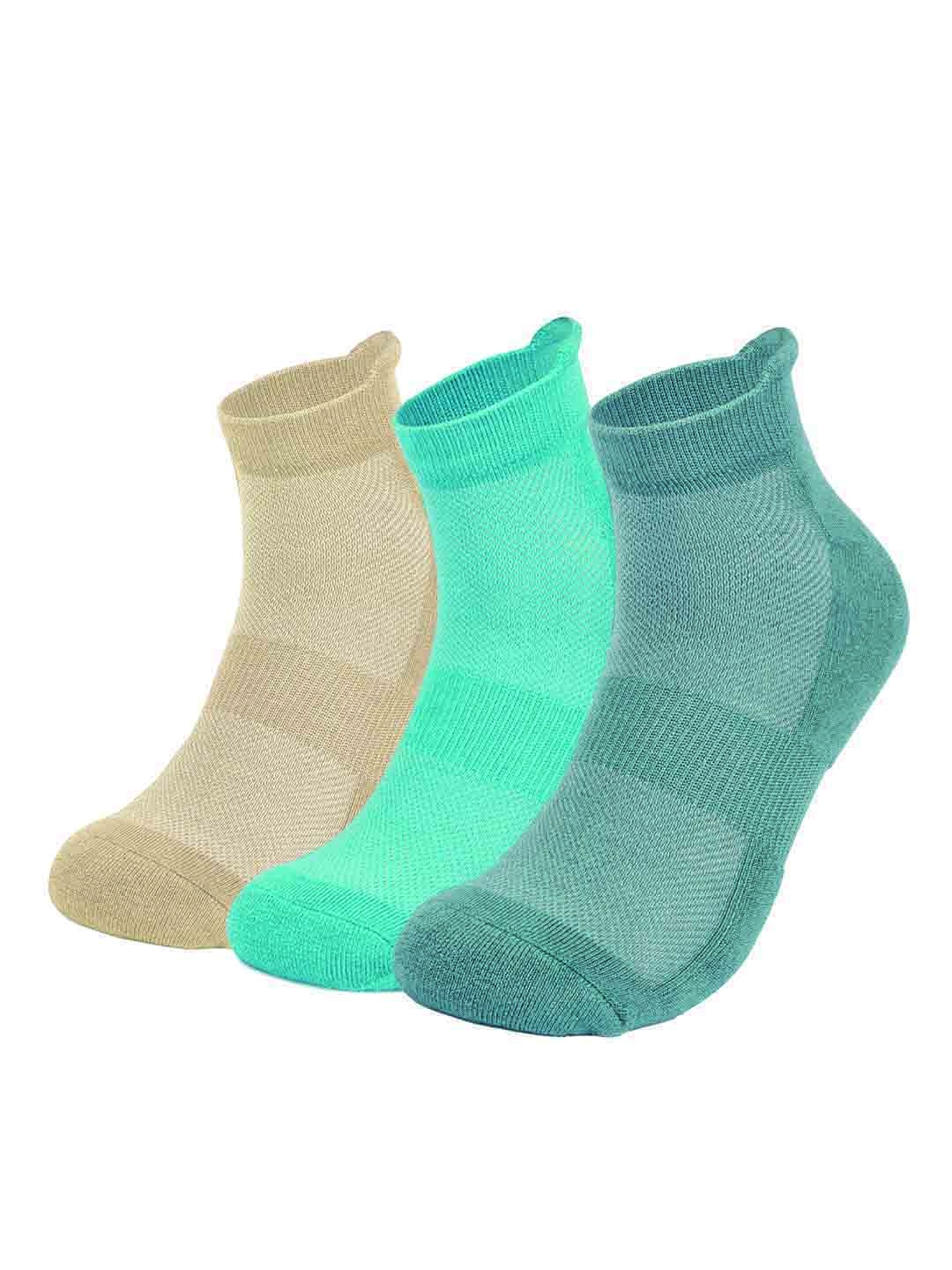 

MUSH Pack Of 3 Colourblocked Bamboo Ankle Length Socks, Beige