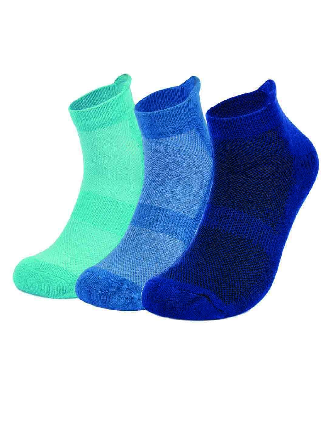 

MUSH Pack Of 3 Patterned Bamboo Ankle-Length Socks, Black