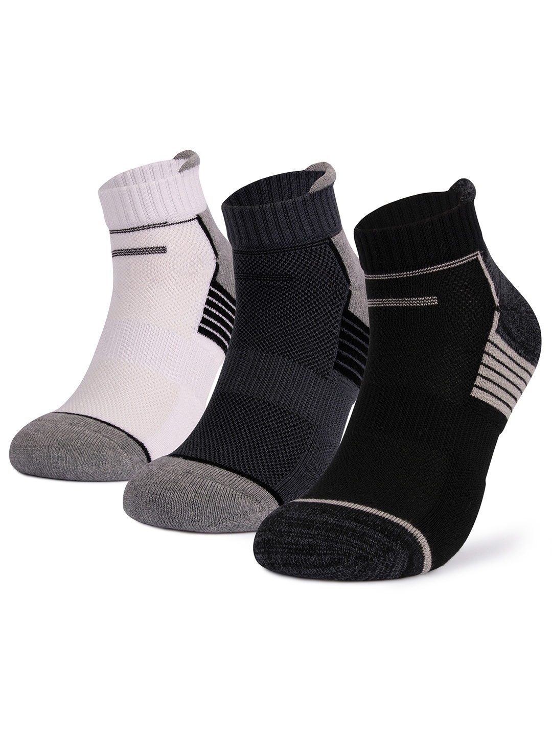 

MUSH Pack Of 3 Assorted Bamboo Ankle-Length Socks