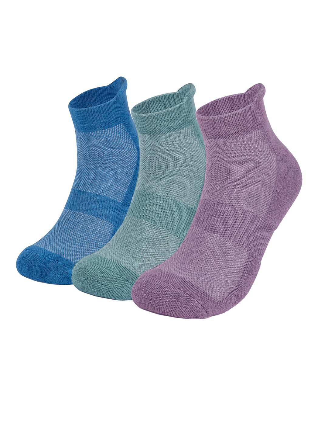 

MUSH Pack Of 3 Colourblocked Bamboo Ankle Length Socks, Blue