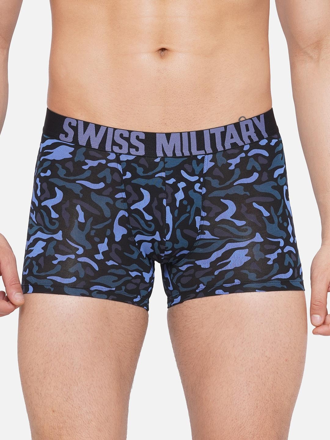 

SWISS MILITARY Men Printed Cotton Trunk SMINW21009_5_BLU_S, Blue