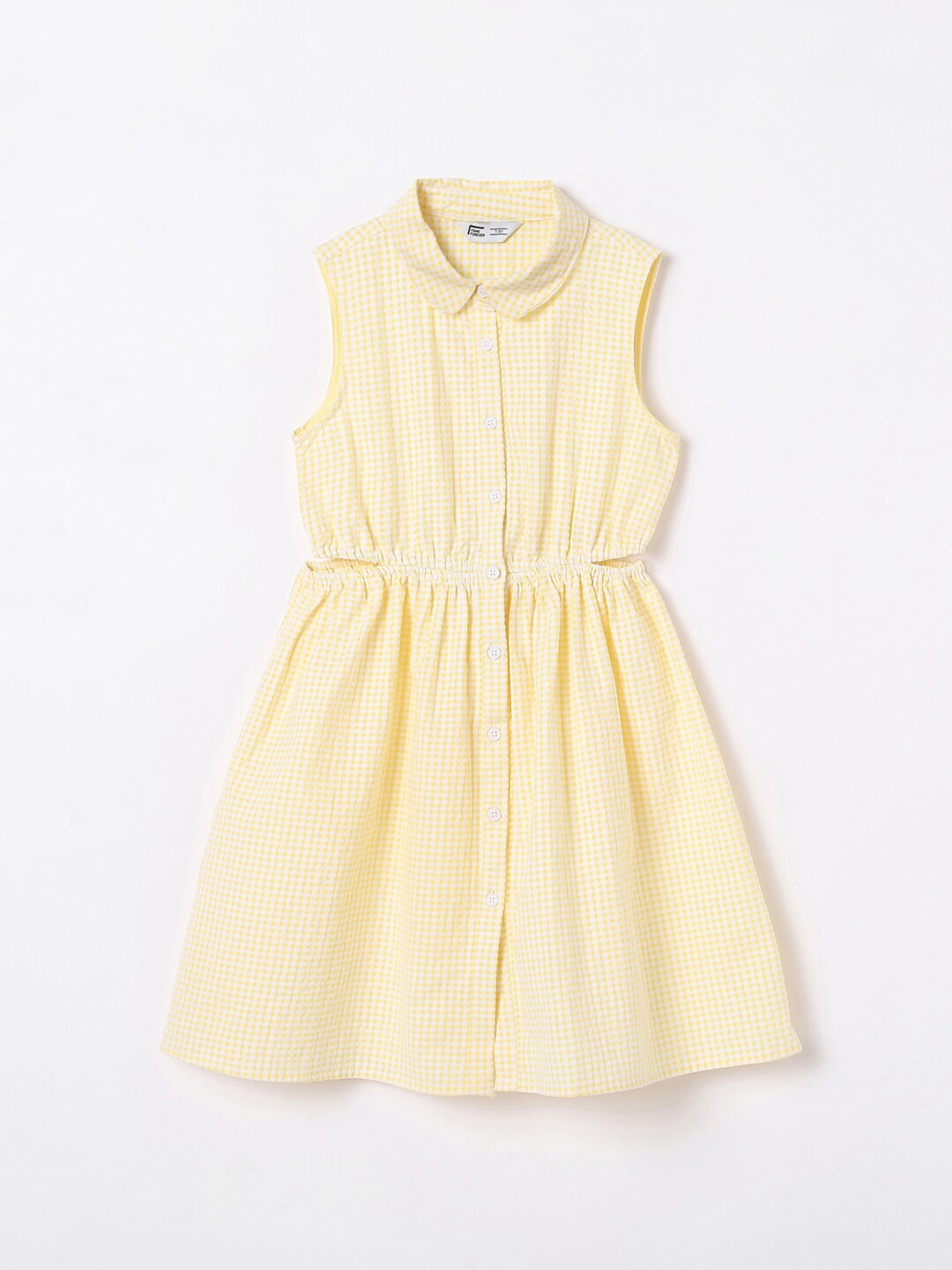 

Fame Forever by Lifestyle Girls Checked Cut-Out Shirt Dress, Yellow