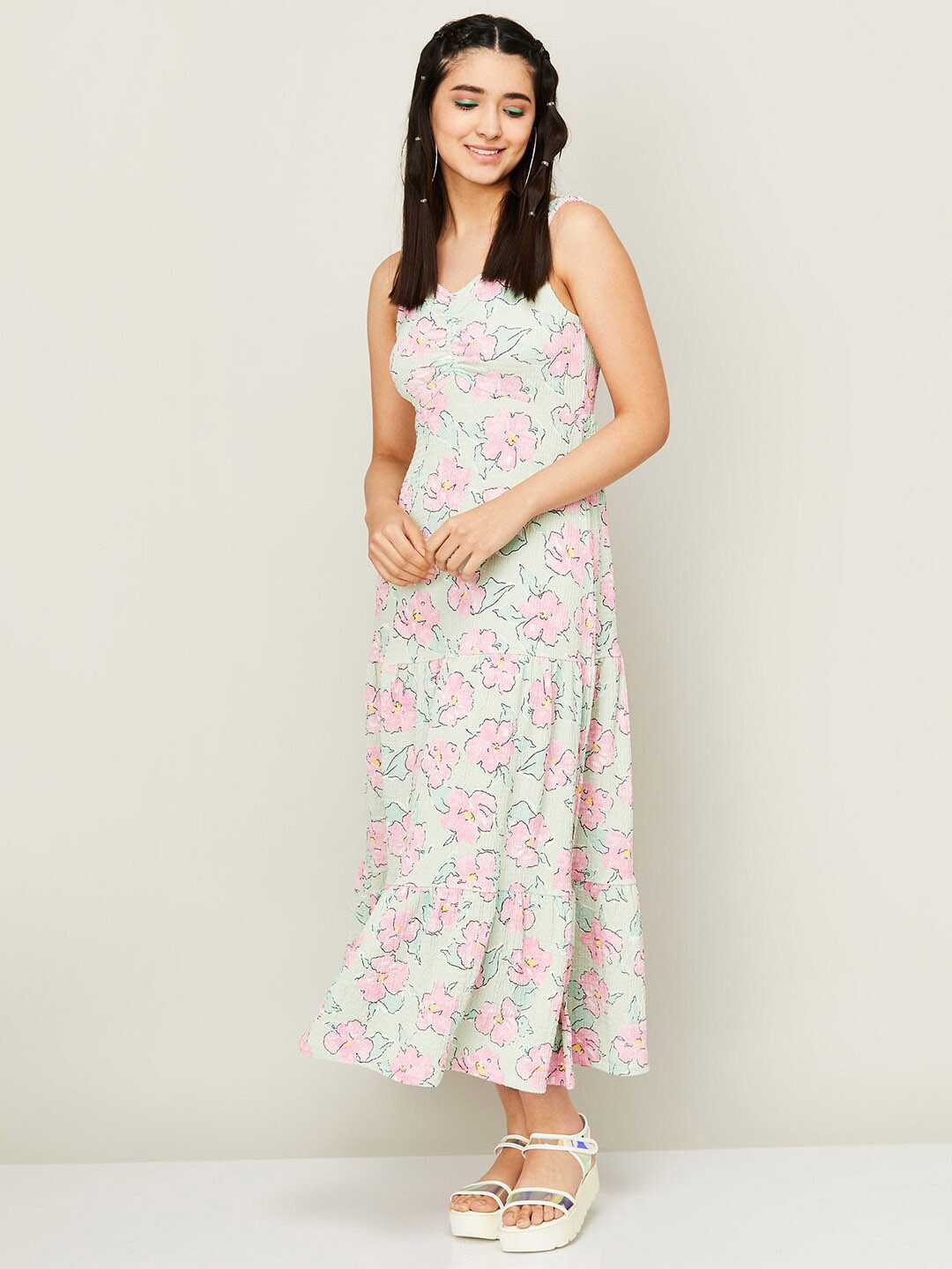 

Ginger by Lifestyle Floral Printed Maxi Dress, Green