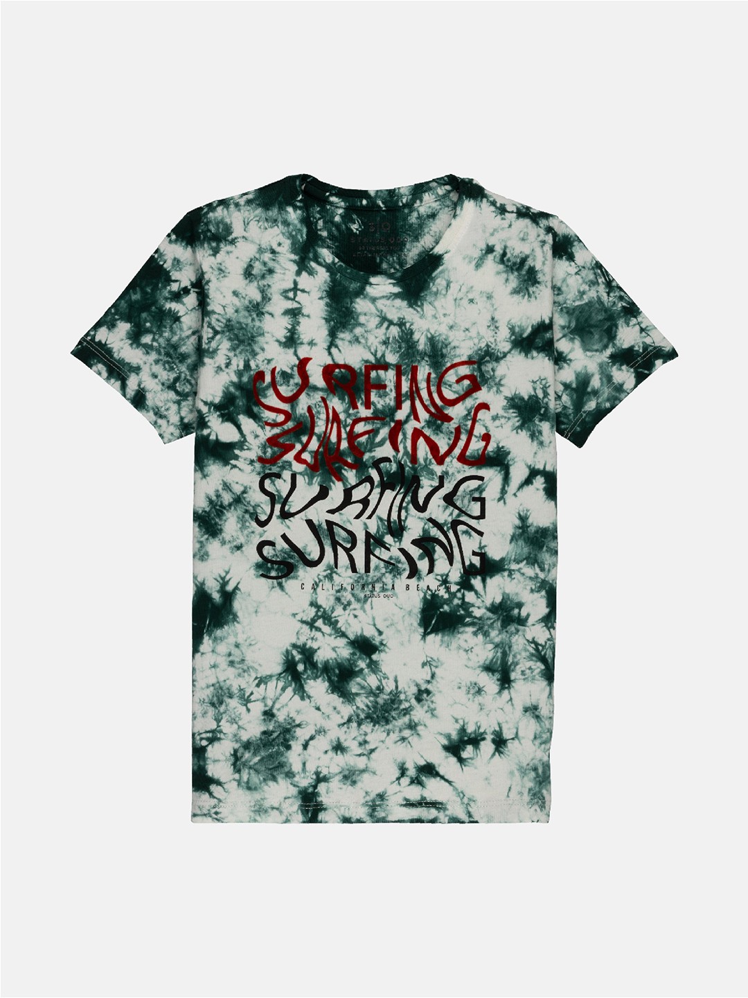 

Status Quo Boys Tie and Dye Cotton T-shirt, Green