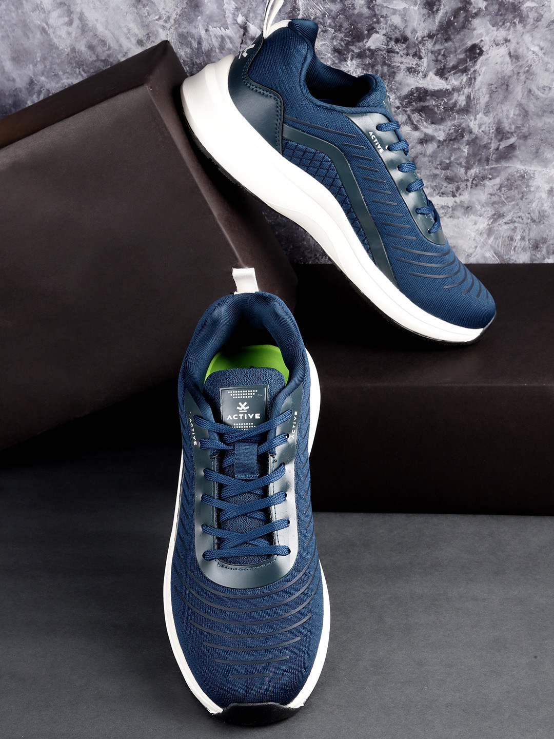 

WROGN Men Woven Design Running Shoes, Blue