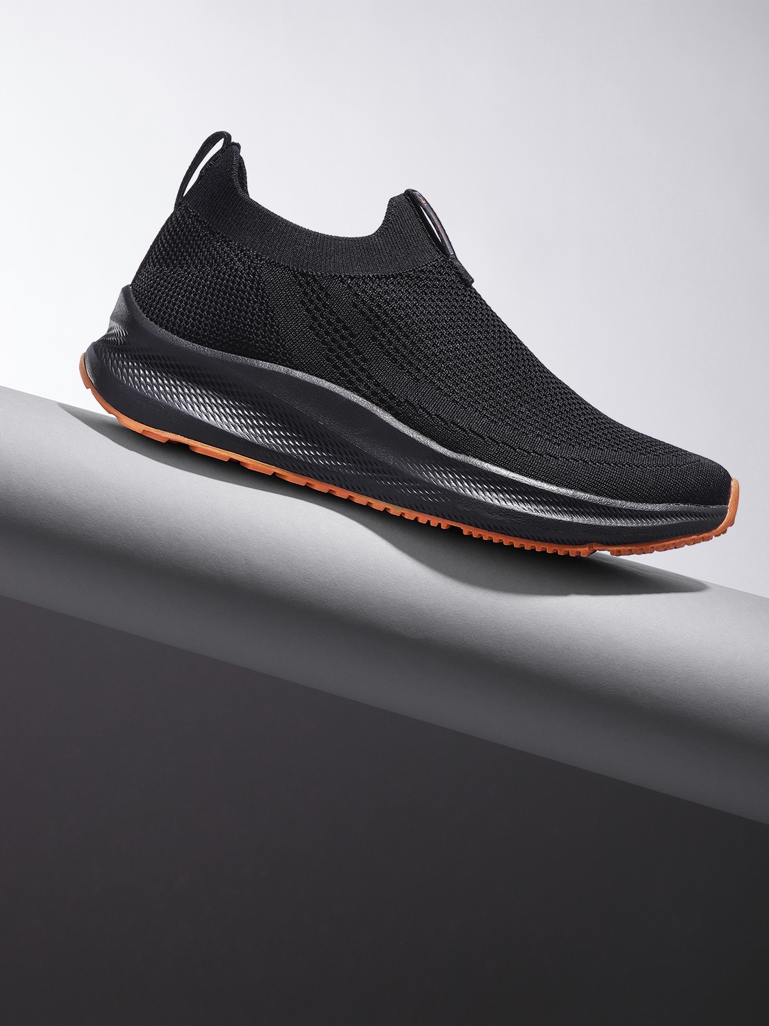

WROGN Men Woven Design Slip-On Sneakers, Black