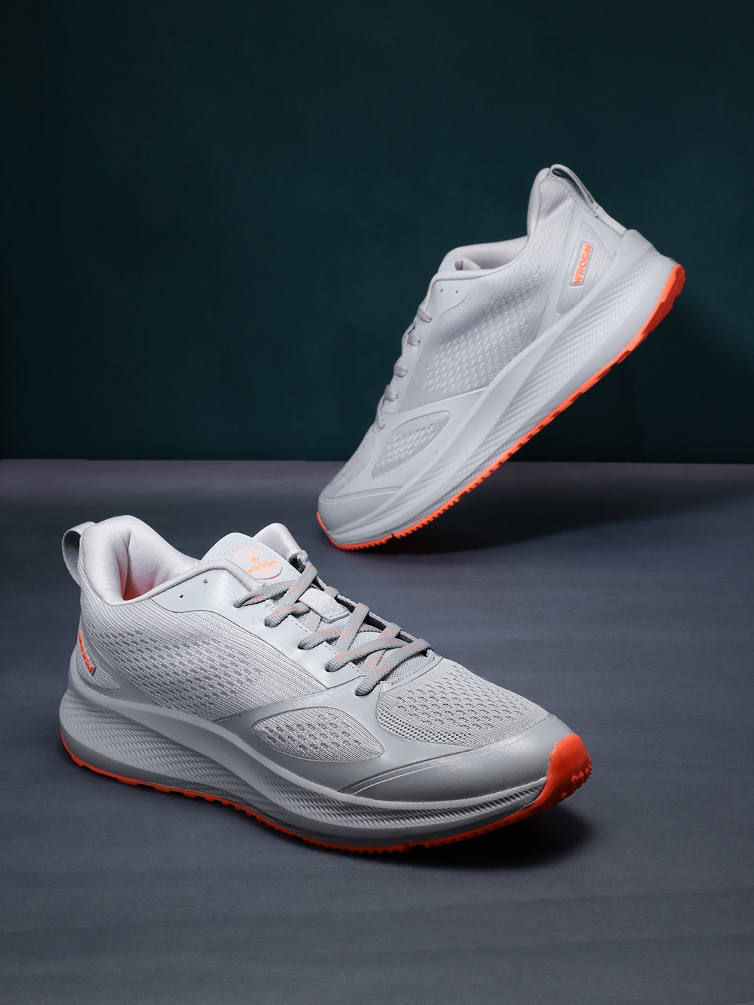 

WROGN ACTIVE Men Woven Design Running Shoes, Grey